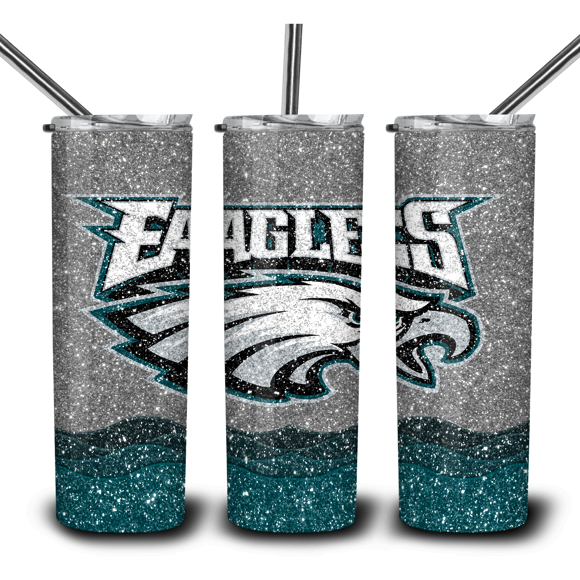 Philadelphia Eagles 20oz Tumbler Eagles Glitter Tumbler We 