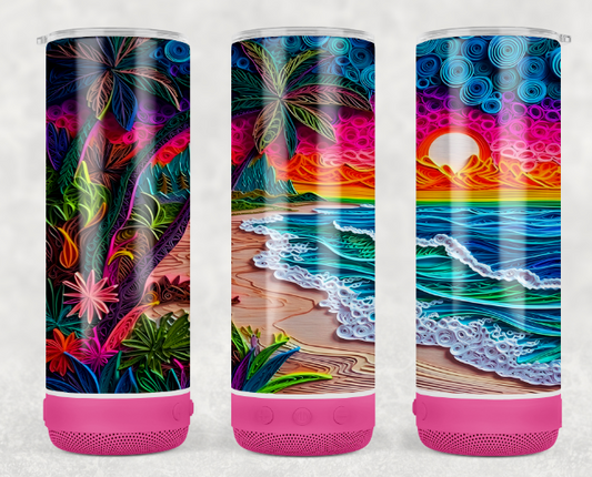 Beach Themed Bluetooth Speaker Tumbler