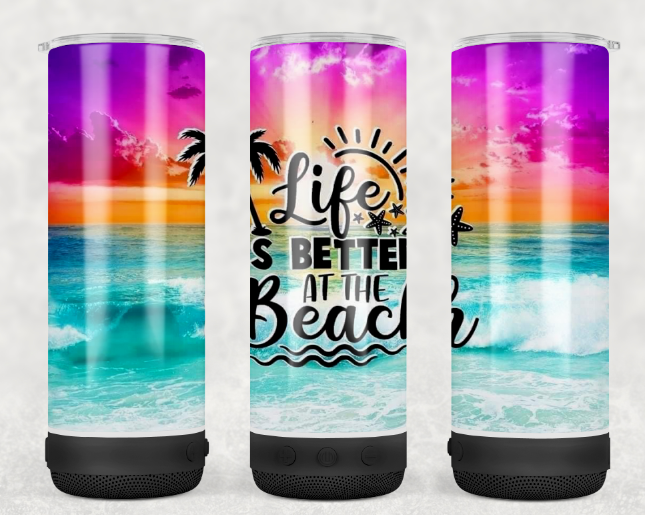 Beach Themed Bluetooth Speaker Tumbler