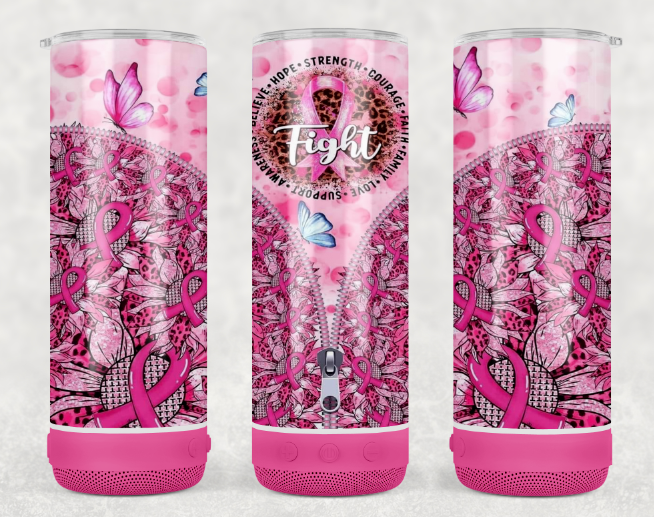 Breast Cancer Bluetooth Speaker Tumbler