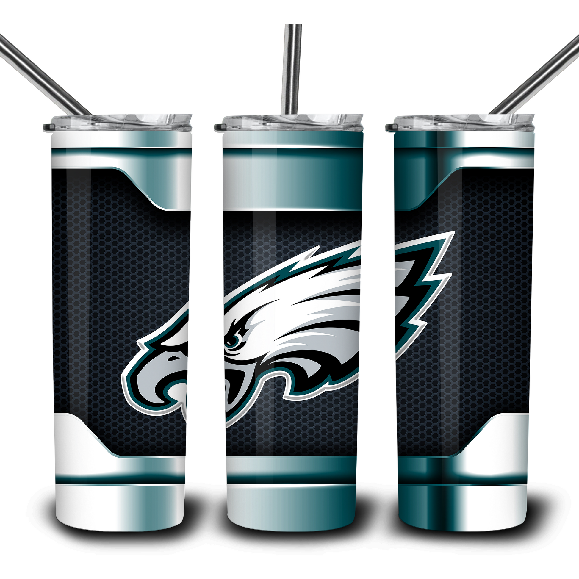 Baby Yoda Philadelphia Eagles Black and Turquoise Tumbler Cup